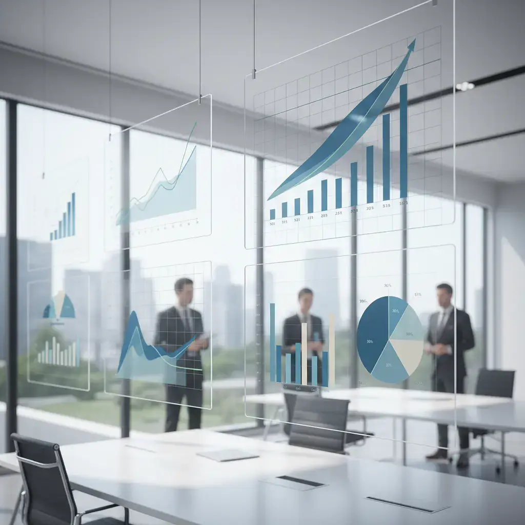 Financial charts and graphs displayed clearly