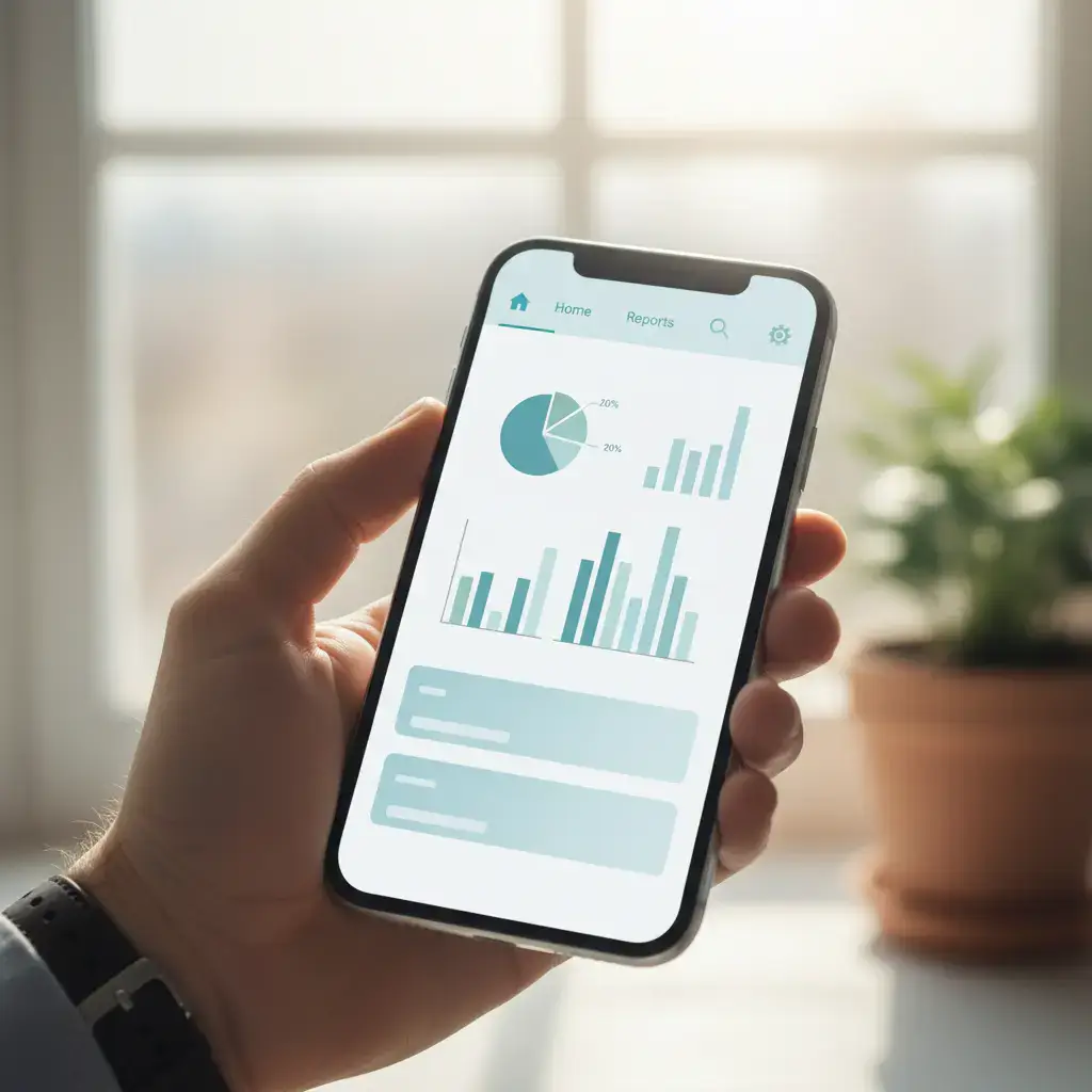 Accounting dashboard on smartphone